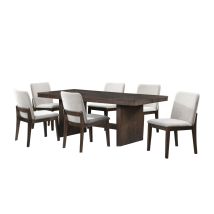 New Classic 40-D3434-RT6C New Classic 40-D3434-RT6C Kody - 79" Rectangle Fixed Top Dining Table With 6 Chairs - Brown / Cream