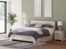 Ashley Furniture B2310B13 Ashley Furniture B2310B13 Lawroy - King Panel Bed With 2 Under Bed Storage Units - Light Natural