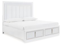 Signature Design by Ashley® B822B4 Chalanna - White - King Upholstered Storage Bed