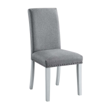 ACME DN01452 Lanton - Side Chair (Set of 2) - Gray Linen & Antique White Finish