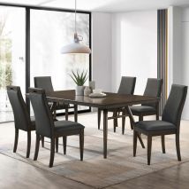 CoasterEssence 115271-S5 Wes - 5 Piece Rectangular Dining Table Set - Dark Walnut