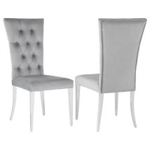 CoasterElevations 111103 Kerwin - Velvet Upholstered Dining Side Chair (Set of 2) - Gray