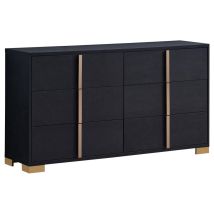 Coaster Fine Furniture 222833 Marceline - 6-Drawer Dresser - Black