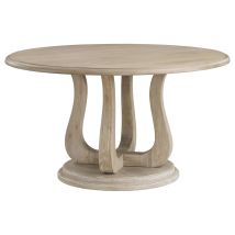 Coaster Fine Furniture 123120 Trofello - Round Pedestal Dining Table - White Washed