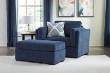 Benchcraft® 54502/23/14 Evansley - 2 Pc. - Chair And A Half, Ottoman - Navy
