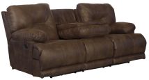 Jackson Furniture Industries 643845-1228/29-3028/29 Jackson Furniture Industries 643845-1228/29-3028/29 Voyager - Fabric Power Lay Flat Reclining Sofa With 3 Recliners And Drop Down Table - Elk