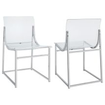 Coaster Fine Furniture 121182 Adino - Acrylic Dining Side Chair (Set of 2) - Chrome
