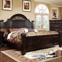 Furniture of America CM7129EK-BED Syracuse - Eastern King Bed - Dark Walnut