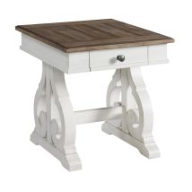 Intercon DK-TA-2224-RFO-C Drake - End Table - Rustic White / French Oak
