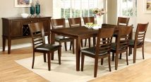 Furniture of America CM3916T-78 Hillsview - 7 Dining Table With Leaf - Brown Cherry / Espresso