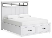 Benchcraft® B844B5 Benchcraft® B844B5 Ashbryn - California King Panel Storage Bed - White / Natural