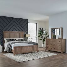 Liberty Furniture 928-BR-KPBDM Haven Hills - 3 Piece Bedroom Set (King Panel Bed, Dresser & Mirror) - Camel Beige