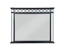ACME BD00586 Varian II - Mirror - Black Velvet & Black & Sliver Finish