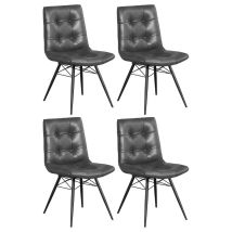 CoasterEssence 110302 Aiken - Upholstered Dining Side Chair (Set of 4) - Charcoal