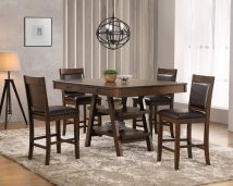 CoasterEssence 115208-S5 Dewey - 5 Piece Rectangular Dining Table Set - Walnut