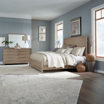 Liberty Furniture 789-BR-QPBDM Brentwood - 3 Piece Bedroom Set (Queen Panel Bed, Dresser & Mirror) - Sandstone