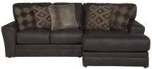 Jackson 4378/46/76-09 Jackson 4378/46/76-09 Denali - 2 Piece Italian Leather Match Sofa Chaise With Right Side Facing Chaise - Chocolate