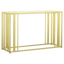 CoasterEssence 723609 Adri - Glass Top Entryway Sofa Console Table - Matte Brass