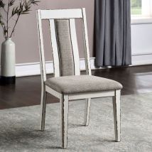 Furniture of America CM3142SC-2PK Halsey - Side Chair (Set of 2) - Weathered White / Warm Gray