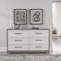 Liberty Furniture 499-BR31 Liberty Furniture 499-BR31 Palmetto Heights - 6 Drawer Dresser - Shell White & Driftwood