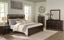 Ashley Furniture B441/31/36/82/97/92(2) Ashley Furniture B441/31/36/82/97/92(2) Covetown - 6 Pc. - Dresser, Mirror, King Panel Bed, 2 Nightstands - Dark Brown