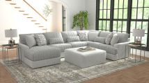 Jackson 3480/75/30/72/28-18 Jackson 3480/75/30/72/28-18 Titan - 3 Piece Sectional With Comfort Coil Seating, 9 Included Accent Pillows And 1 Included Cocktail Ottoman (Left Side Facing Chaise) - Moonstruck