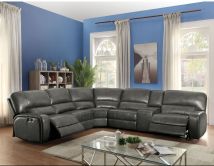 ACME 53745B Saul - Sectional Sofa - Gray Leather-Aire - 41"