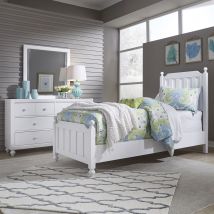 Liberty Furniture 523-YBR-FPBDM Cottage View - 3 Piece Bedroom Set (Full Panel Bed, Dresser & Mirror) - White