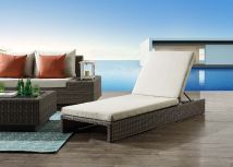ACME OT01093 Salena - Patio Lounge Chair - Beige Fabric & Gray Finish - 8"