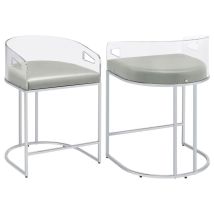 CoasterElevations 183405 Thermosolis - Clear Acrylic Counter Chair (Set of 2) - Chrome
