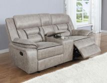 CoasterEveryday 651352 Greer - Upholstered Motion Reclining Loveseat - Taupe