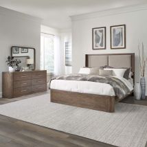 Liberty Furniture 306-BR-QSHDM Liberty Furniture 306-BR-QSHDM South Bend - 3 Piece Bedroom Set (Queen Shelter Bed, Dresser & Mirror) - Burnished Clay