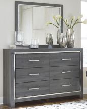 Signature Design by Ashley® B214/31/36/46/57/54/96/92(2) Lodanna - Gray - 8 Pc. - Dresser, Mirror, Chest, Queen Panel Bed, 2 Nightstands