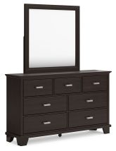 Signature Design by Ashley® B441B1 Covetown - Dark Brown - Dresser And Mirror