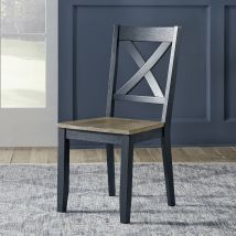 Liberty Furniture 519NY-C3000S Lakeshore - X Back Side Chair - Navy