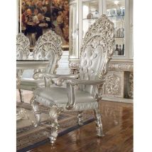 ACME DN01496 Sandoval - Arm Chair (Set of 2) - Beige PU & Champagne Finish