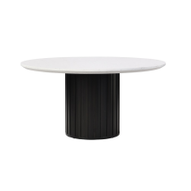 ACME DN02141 Jaramillo - Round Dining Table With Engineered Marble Top - Black