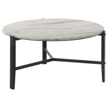 CoasterEssence 753538 Tandi - Round Faux Marble Coffee Table - White And Black