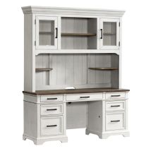 Intercon DK-HO-6852H-RFO-C Drake - Credenza Hutch - Rustic White / French Oak