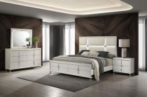 Coaster Fine Furniture 224951KE-S4 Olivia - 4 Piece Eastern King Bedroom Set - Pearl White