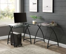 ACME OF00039 Dazenus - Desk - Clear Glass & Black Finish