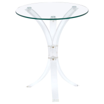 CoasterEveryday 900490 Laning - Round Glass Top Acrylic Side Table - Clear