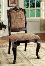 Furniture of America CM3319F-SC-2PK Bellagio Fabric Side Chair (Set of 2) - Brown Cherry / Brown