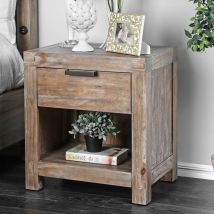 Furniture of America CM7360N Wynton - Nightstand - Weathered Light Oak