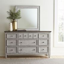 Liberty Furniture 824-BR-DM Heartland - Dresser & Mirror - White