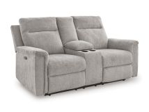 Ashley Furniture 3320196 Ashley Furniture 3320196 Barnsana - Dbl Power Reclining Loveseat with Console - Ash