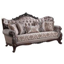 ACME LV00809 Benbek - Sofa - Fabric & Antique Oak Finish