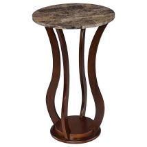 CoasterEveryday 900926 Elton - Round Faux Marble Top Accent Side Table - Brown