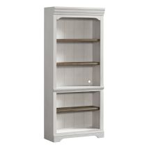 Intercon DK-HO-7632B-RFO-C Drake - 76" Bunching Bookcase - Rustic White / French Oak