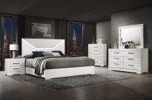 Coaster Fine Furniture 224941Q-S5 Ives - 5 Piece Queen Bedroom Set - White High Gloss